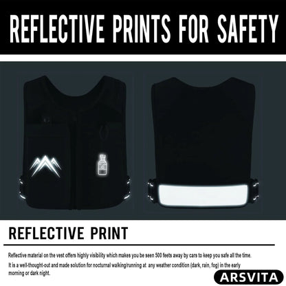 Reflective Running Vest with 500 ml Hydration Bottle - Adjustable Lightweight Chest Pack with Phone Holder | Breathable Running Gear for Men & Women