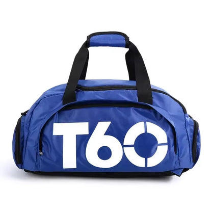 T60 Waterproof Gym Sports Bag for Men and Women - Molle Fitness Training Backpack and Multifunctional Travel Luggage Shoulder Handbag