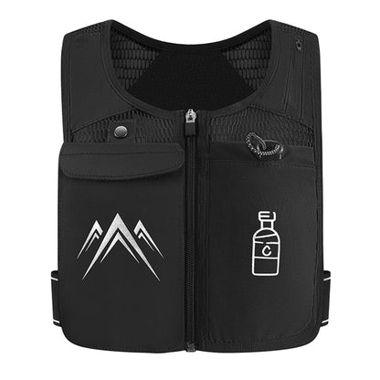 Reflective Running Vest with 500 ml Hydration Bottle - Adjustable Lightweight Chest Pack with Phone Holder | Breathable Running Gear for Men & Women
