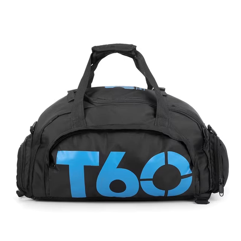 T60 Waterproof Gym Sports Bag for Men and Women - Molle Fitness Training Backpack and Multifunctional Travel Luggage Shoulder Handbag