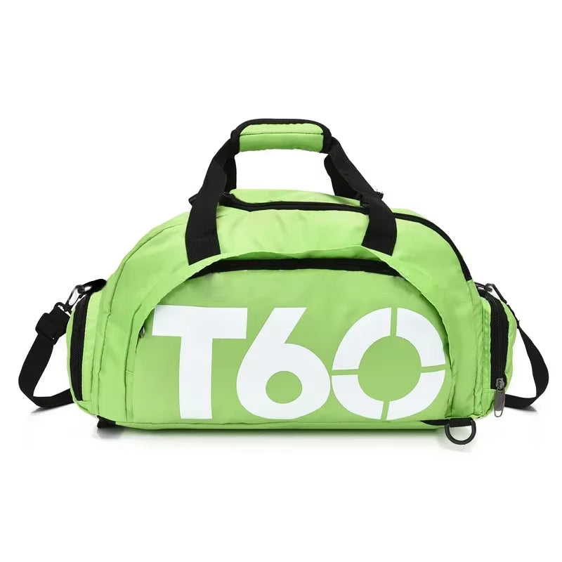 T60 Waterproof Gym Sports Bag for Men and Women - Molle Fitness Training Backpack and Multifunctional Travel Luggage Shoulder Handbag