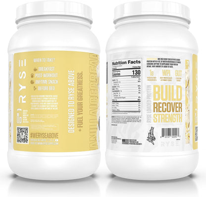 RYSE Loaded Protein Powder - Vanilla Ice Cream - 25G Whey Protein Isolate & Concentrate with Prebiotic Fiber & Mcts - Low Carb, Low Sugar, Digestive-Friendly - 27 Servings / 2 Lb Tub