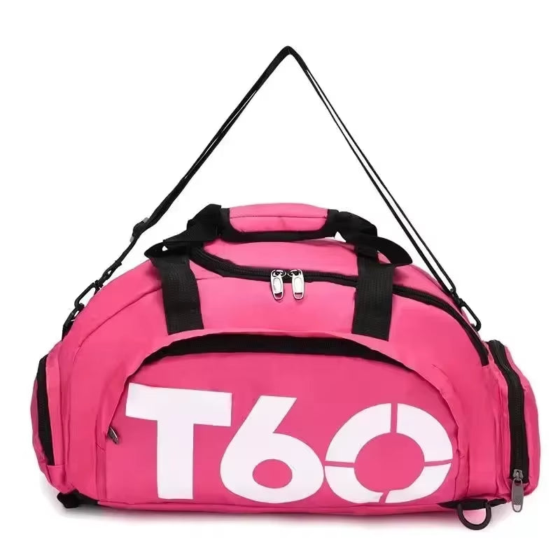 T60 Waterproof Gym Sports Bag for Men and Women - Molle Fitness Training Backpack and Multifunctional Travel Luggage Shoulder Handbag