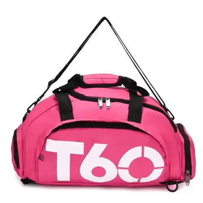 T60 Waterproof Gym Sports Bag for Men and Women - Molle Fitness Training Backpack and Multifunctional Travel Luggage Shoulder Handbag