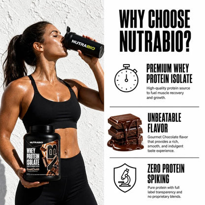 Whey Protein Powder Isolate Supplement – 25G of Protein per Scoop with Complete Amino Acid Profile - Soy and Gluten Free Protein Powder - 50 Servings