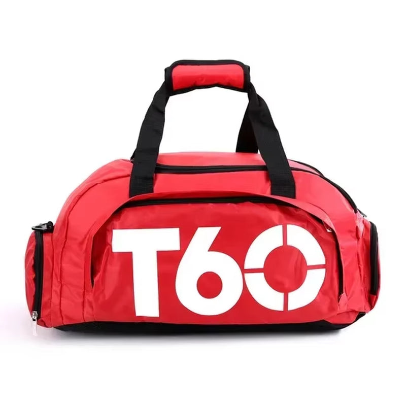 T60 Waterproof Gym Sports Bag for Men and Women - Molle Fitness Training Backpack and Multifunctional Travel Luggage Shoulder Handbag