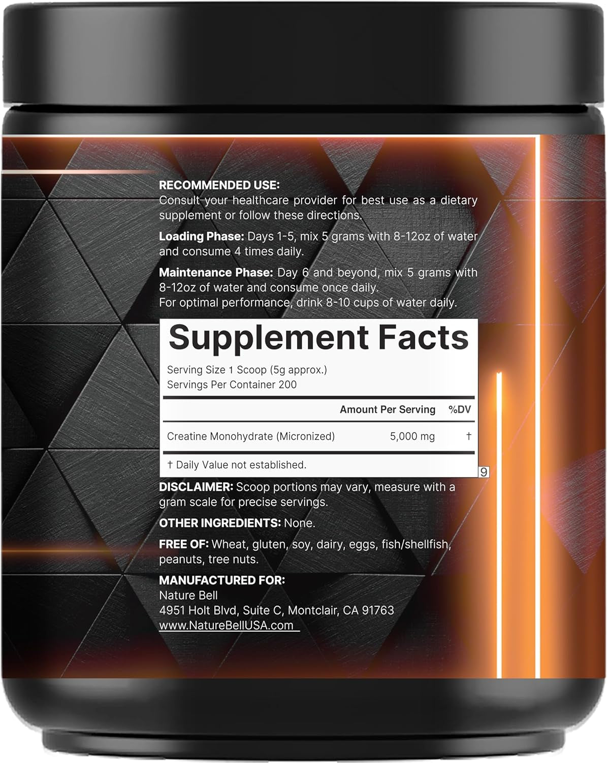 Creatine Monohydrate Powder 1,000G, 5,000Mg per Serving, 200 Servings (2.2 Lb) | Micronized, Pure & Unflavored | Pre-Workout Muscle Support* | Keto, Vegan, Filler-Free