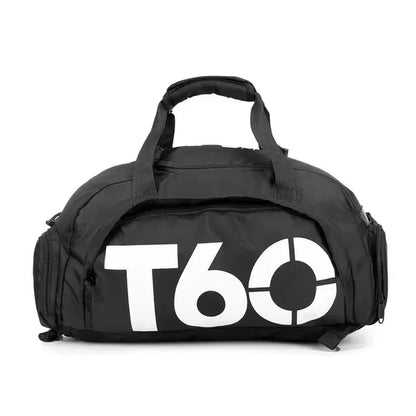 T60 Waterproof Gym Sports Bag for Men and Women - Molle Fitness Training Backpack and Multifunctional Travel Luggage Shoulder Handbag