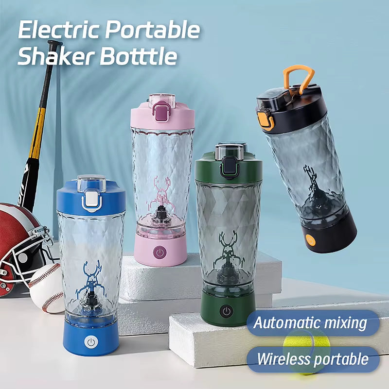 Electric Protein Shaker Bottle - USB Rechargeable Automatic Mixer for Whey Protein, Pre-Workout, and Sports Drinks | Leakproof Gym Water Bottle | Smooth, Clump-Free Mixing