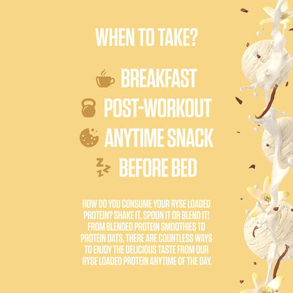 RYSE Loaded Protein Powder - Vanilla Ice Cream - 25G Whey Protein Isolate & Concentrate with Prebiotic Fiber & Mcts - Low Carb, Low Sugar, Digestive-Friendly - 27 Servings / 2 Lb Tub