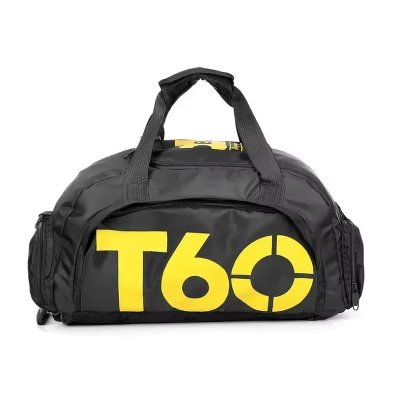 T60 Waterproof Gym Sports Bag for Men and Women - Molle Fitness Training Backpack and Multifunctional Travel Luggage Shoulder Handbag