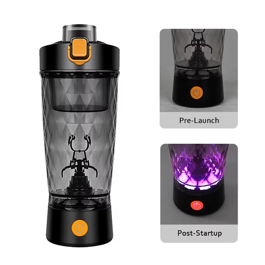 Electric Protein Shaker Bottle - USB Rechargeable Automatic Mixer for Whey Protein, Pre-Workout, and Sports Drinks | Leakproof Gym Water Bottle | Smooth, Clump-Free Mixing