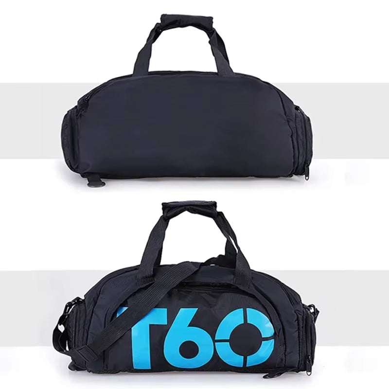T60 Waterproof Gym Sports Bag for Men and Women - Molle Fitness Training Backpack and Multifunctional Travel Luggage Shoulder Handbag