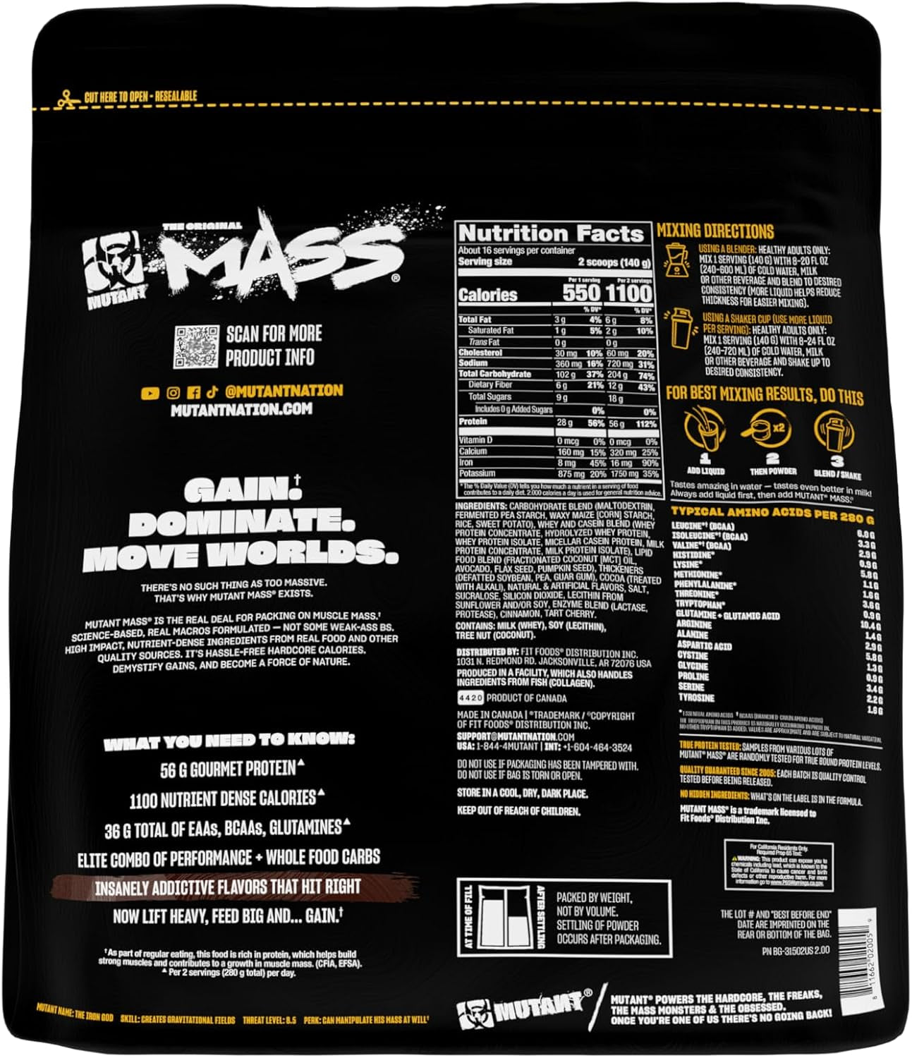 Mass | Weight Mass Gainer Protein Powder - High Calorie Protein Powder for Mass Gain - Triple Chocolate - 5 Pound