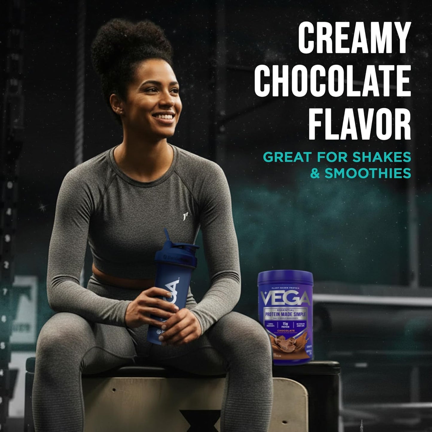Protein Made Simple Plant-Based Chocolate Protein Powder with 15G Protein – Stevia-Free, Clean Nutrition – 9.6 Oz (10 Servings)