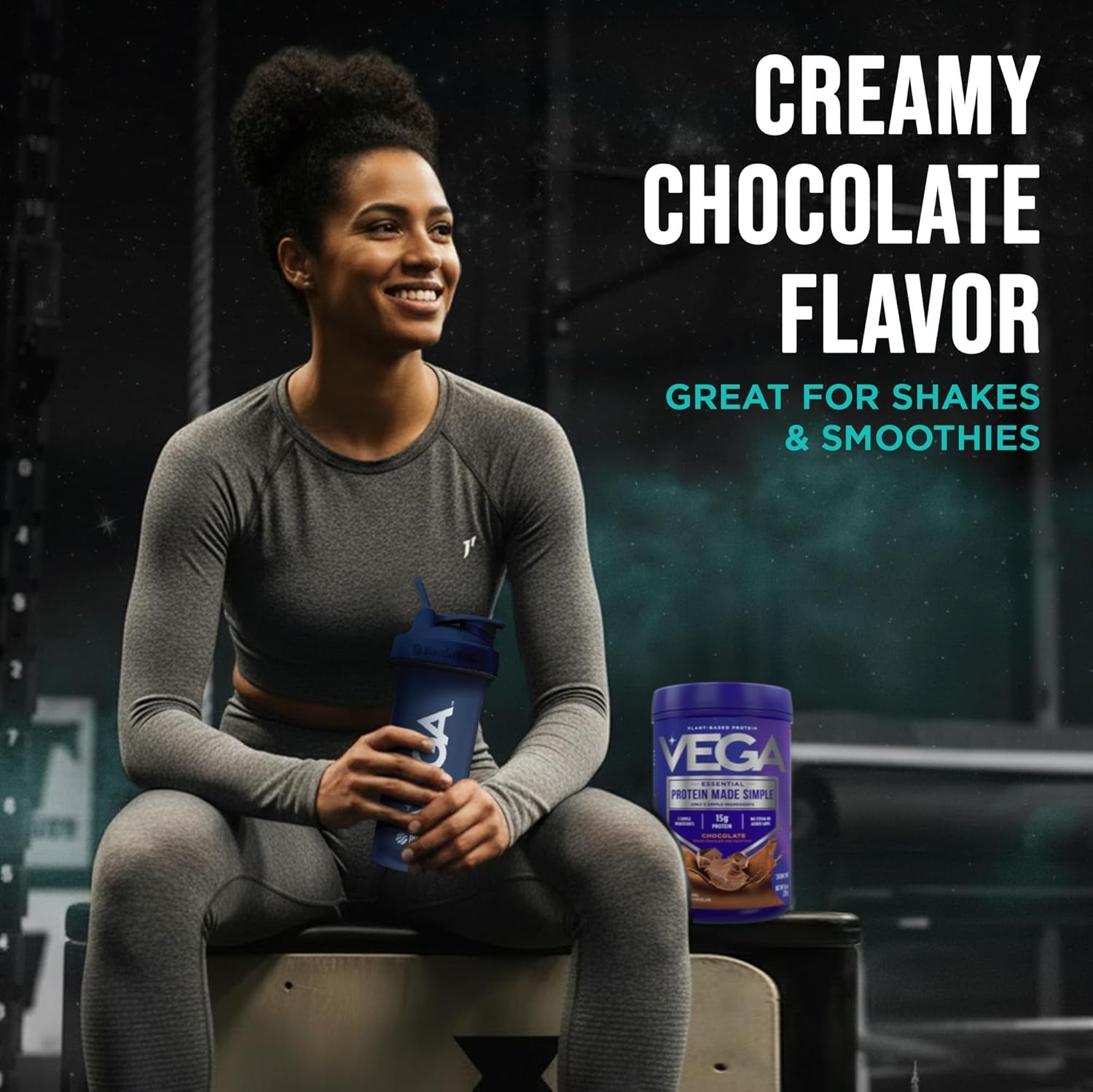 Protein Made Simple Plant-Based Chocolate Protein Powder with 15G Protein – Stevia-Free, Clean Nutrition – 9.6 Oz (10 Servings)