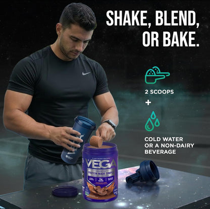 Protein Made Simple Plant-Based Chocolate Protein Powder with 15G Protein – Stevia-Free, Clean Nutrition – 9.6 Oz (10 Servings)